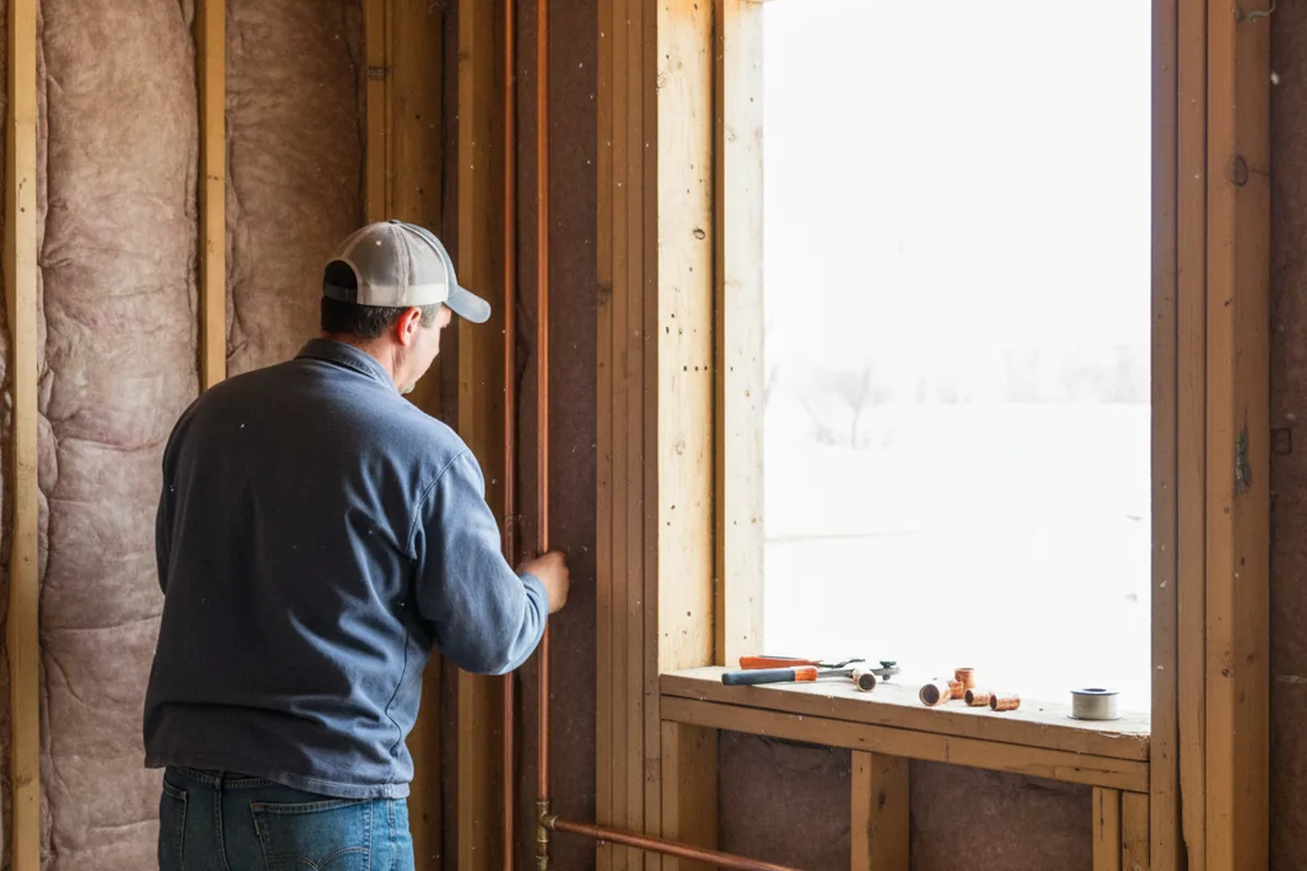 Licensed plumber running new copper supply lines in a New Hope home