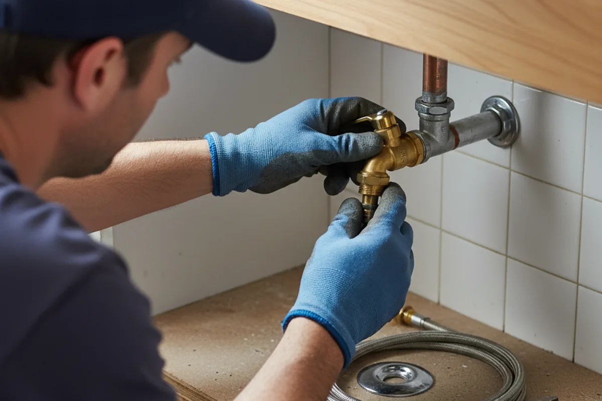 Shutoff valve and fitting work during Faucet and Fixture Repair in New Hope
